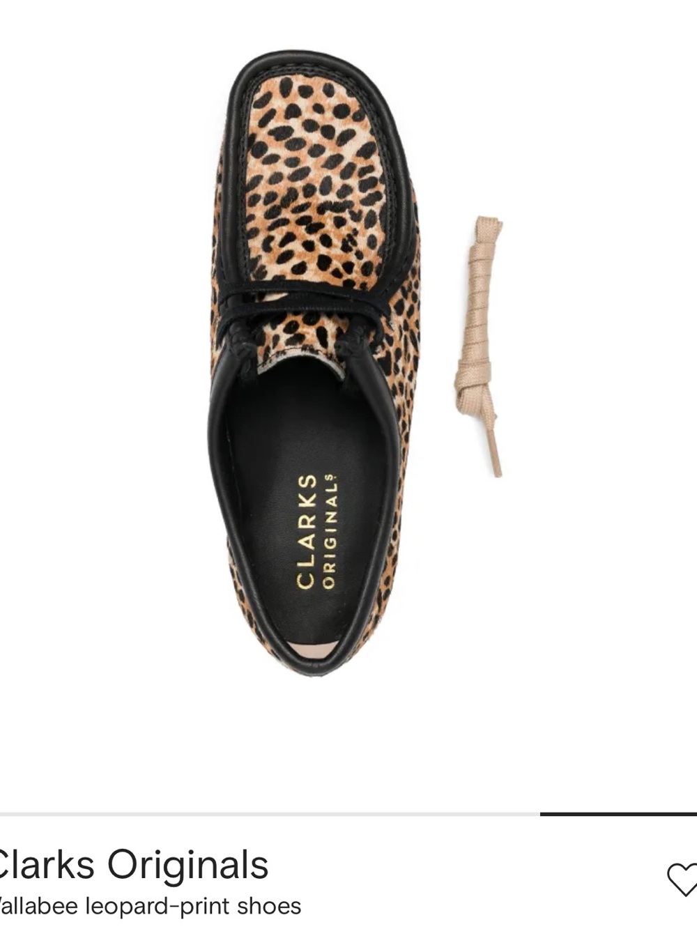 Clarks Leopard Print and Black Wallabee Shoe